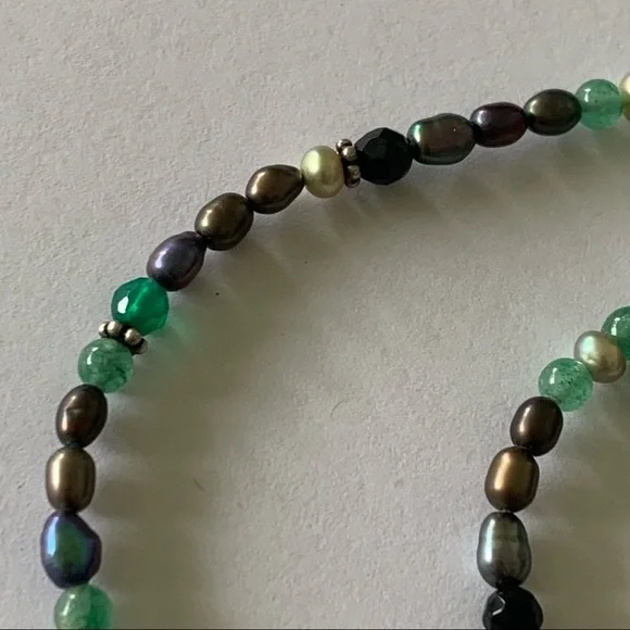 Sajen Natural Beaded Necklace Beads Pearls Pearl Gemstone Stone 925 Sterling - Picture 5 of 8